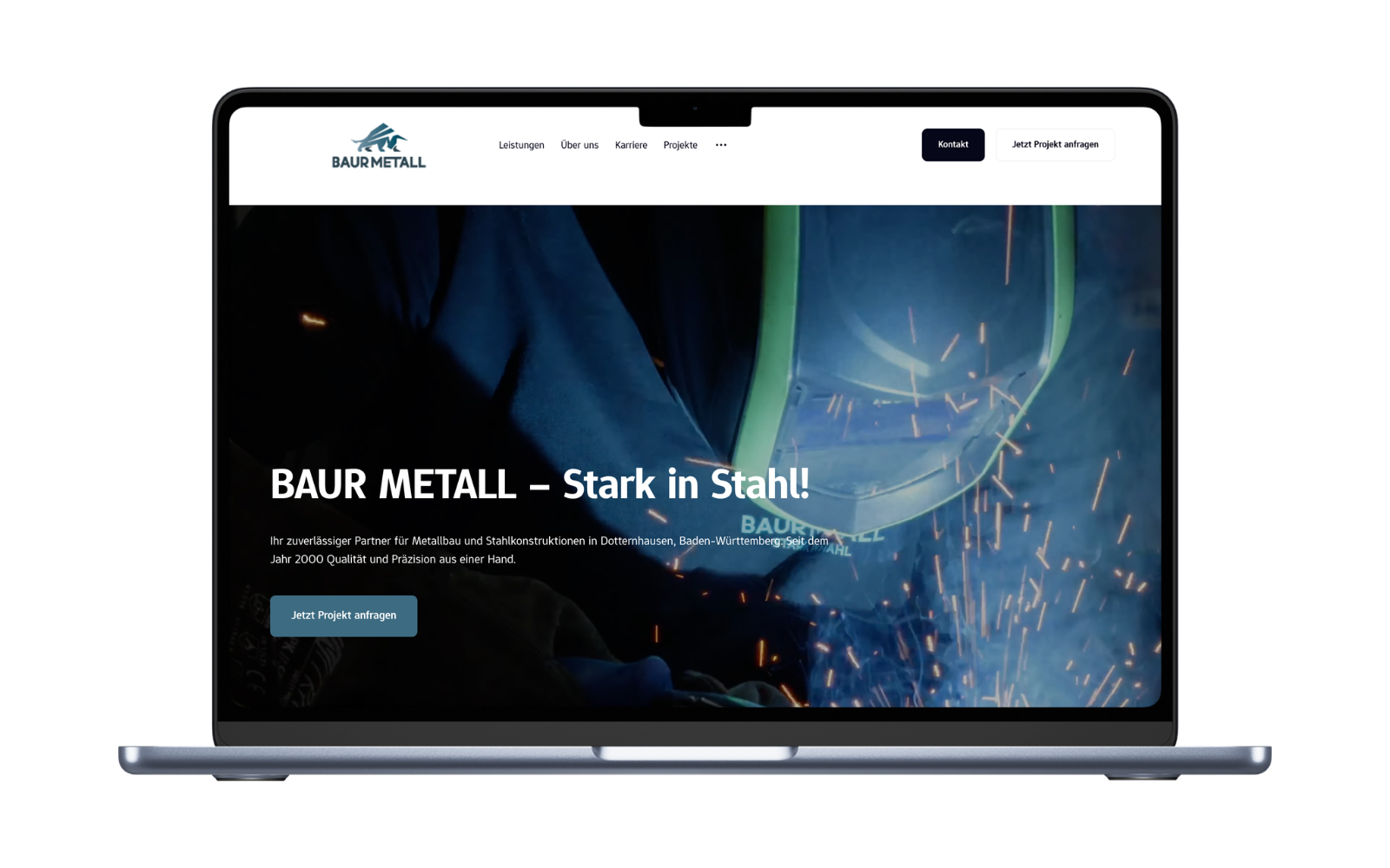 MacBook-Mockup einer neuen Homepage